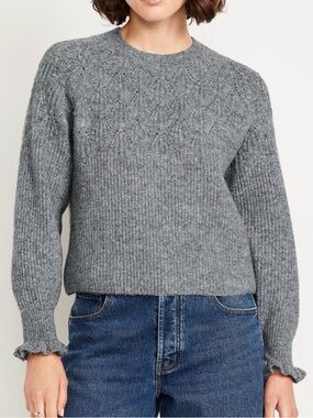 Old Navy Women Loose Crew-Neck Cropped Sweater (Size: M)
